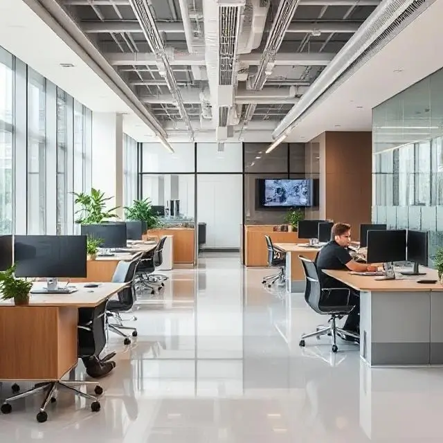 A collaborative and modern tech office interior.